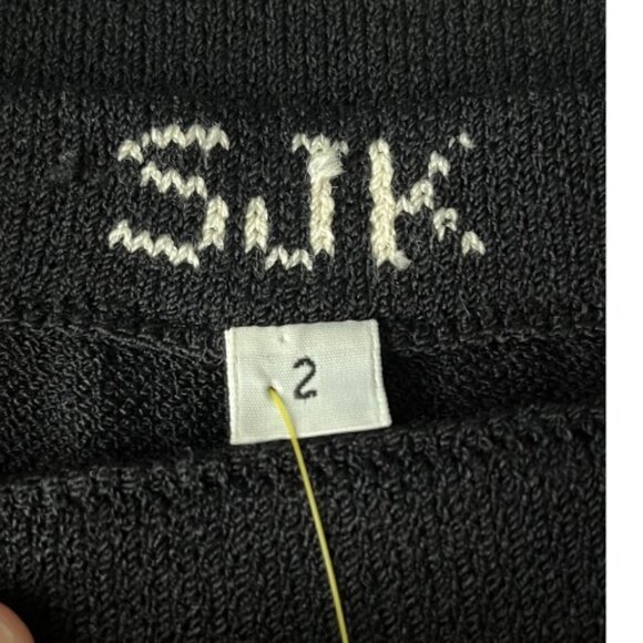 ST. JOHN SJK SANTANA KNITS BLACK FRONT SLIT SKIRT 2 - Picture 3 of 3